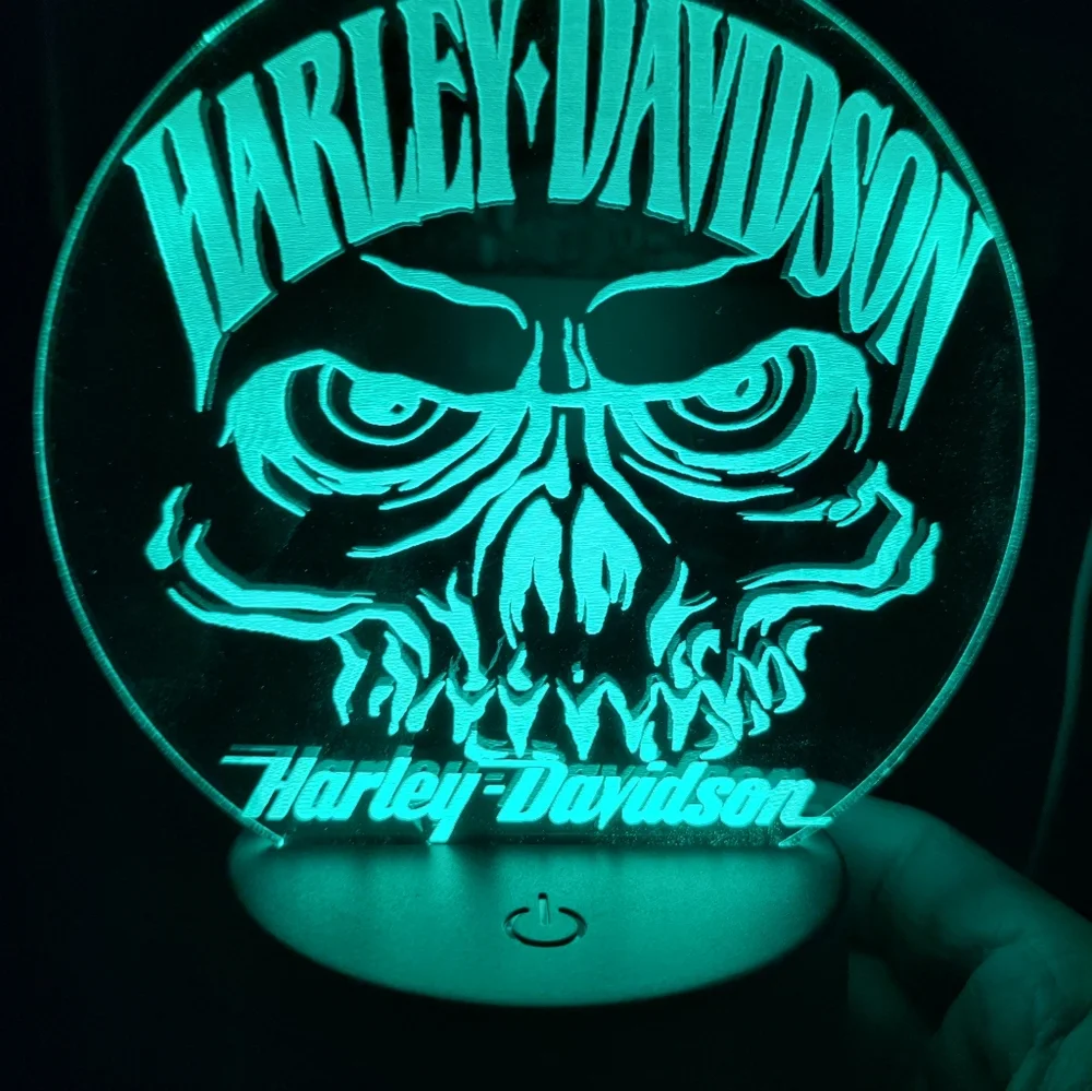 Harley Davidson skull lamp